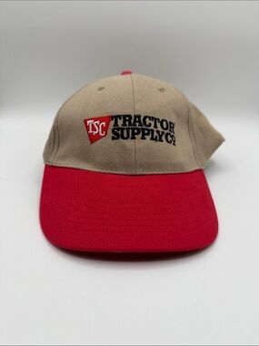 Tractor Supply Baseball Cap in Khaki and Red